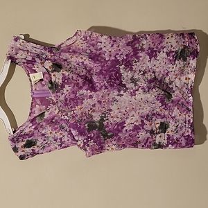 J. Crew Purple Floral Sleeveless Top